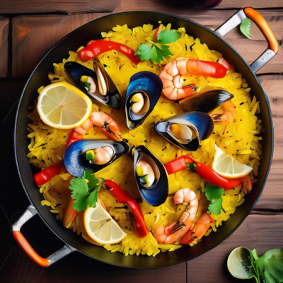 Paella Festive aux Fruits de Mer et Safran