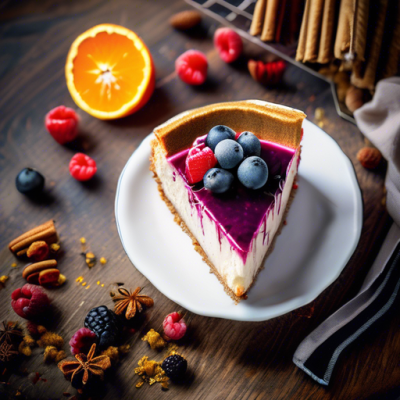 Cheesecake Végan Hivernal aux Fruits Rouges et Épices