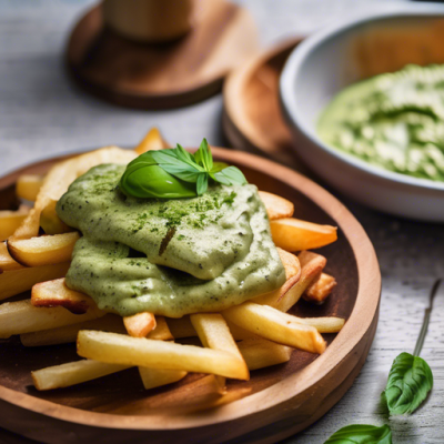 Frites Belges Moelleuses à la Sauce Crémeuse au Pesto Maison