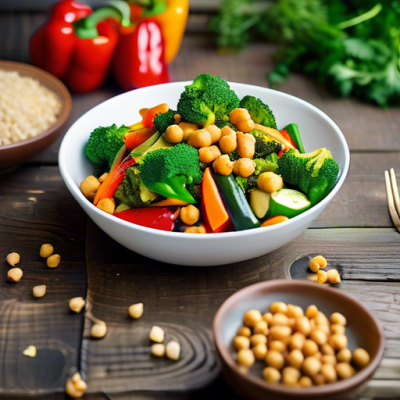 Wok Fusion de Légumes Printaniers aux Pois Chiches Croustillants