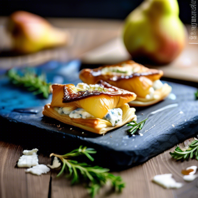Feuilletés au Fromage Bleu et Poires Caramélisées