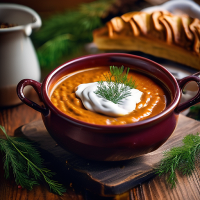 Soupe Royale de Lentilles à la Russe avec Feuilletés Croustillants