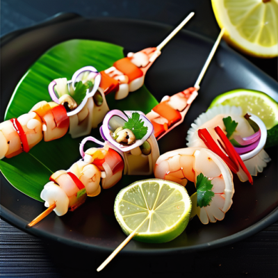 Brochettes de Crevettes Balinaises à la Vapeur de Citronnelle