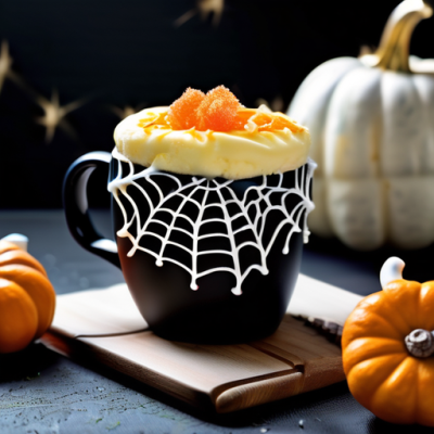 Mug Cake Fantôme d'Halloween au Chocolat et Citrouille