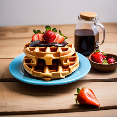 Gaufres Belges à la Plancha aux Fraises et Sauce Chocolat Onctueux