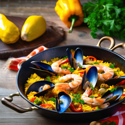 Paella Royale aux Fruits de Mer et Safran