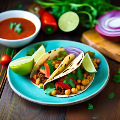 Tacos Végans aux Pois Chiches à la Mexicaine