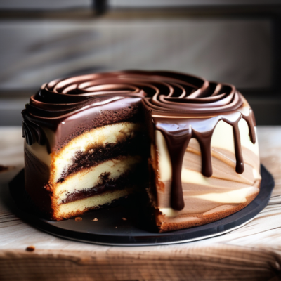 Gâteau Marbré Royale à la Vanille Bourbon et Chocolat Noir