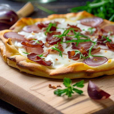 Flammekueche Alsacienne Revisitée aux Herbes Fraîches