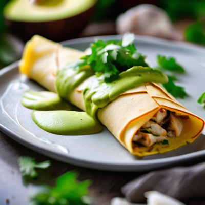 Crêpes Mexicaines Fourrées au Poulet Épicé et Avocat Crémeux
