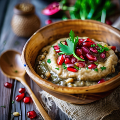 Caviar d'Aubergine Libanais aux Grenades et Pignons