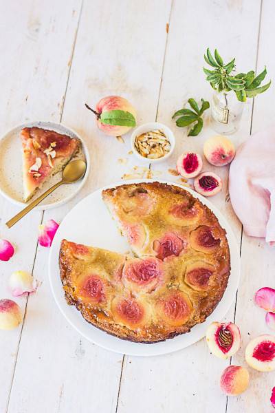 Gâteau renversé à la pêche Gâteau renversé à la pêche