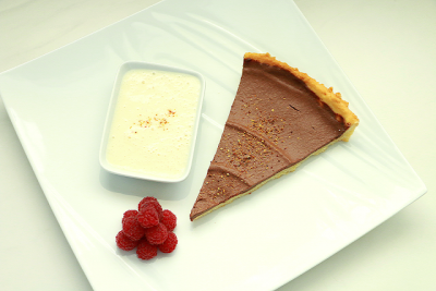 Tarte au chocolat et sa crème anglaise Tarte au chocolat et sa crème anglaise