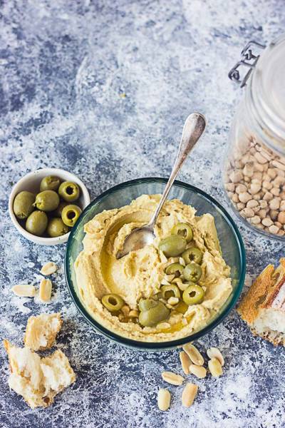Houmous aux olives vertes Houmous aux olives vertes