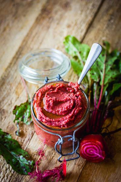 Houmous à la betterave Houmous à la betterave