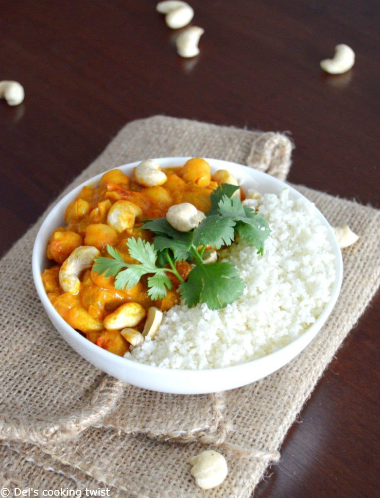 Curry de pois chiches au riz de chou-fleur