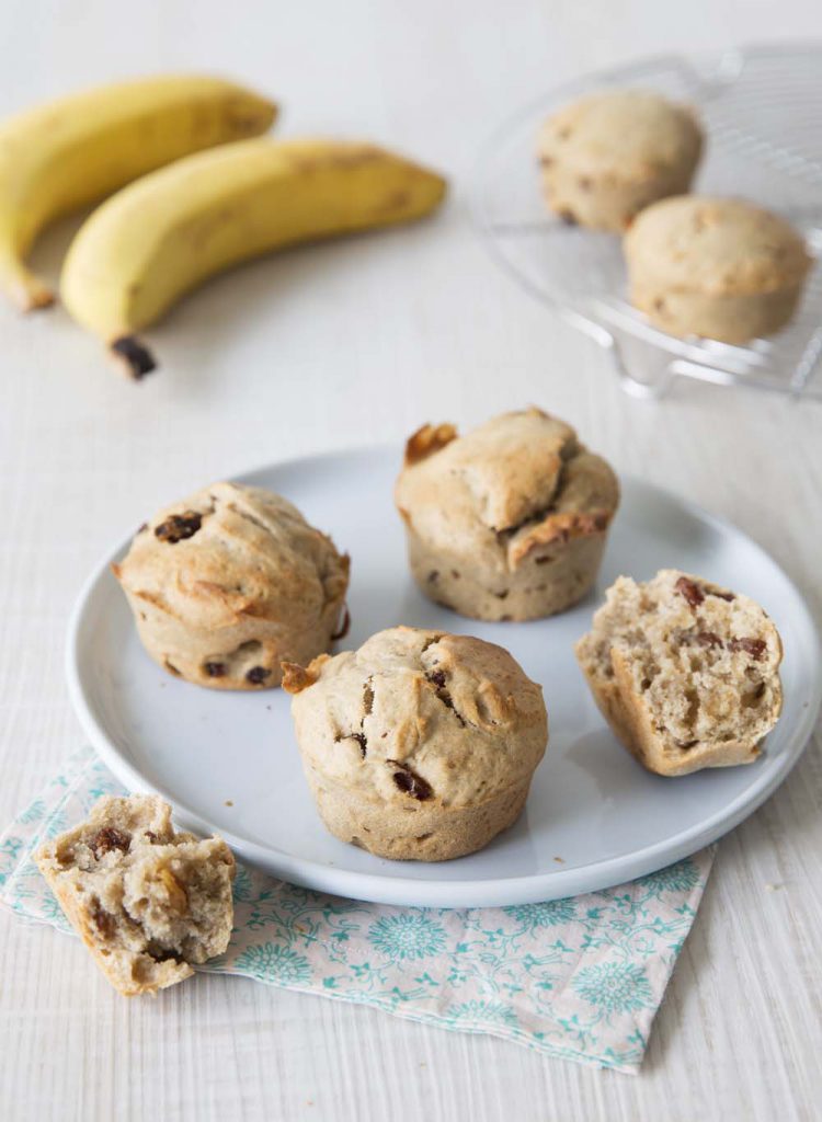 Muffins banane raisins secs