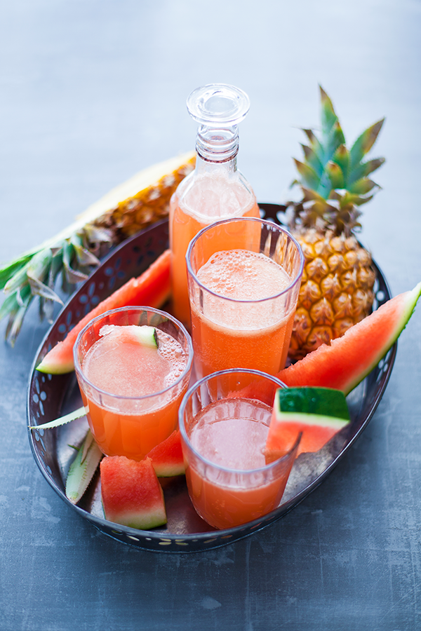 Soda maison pastèque-ananas