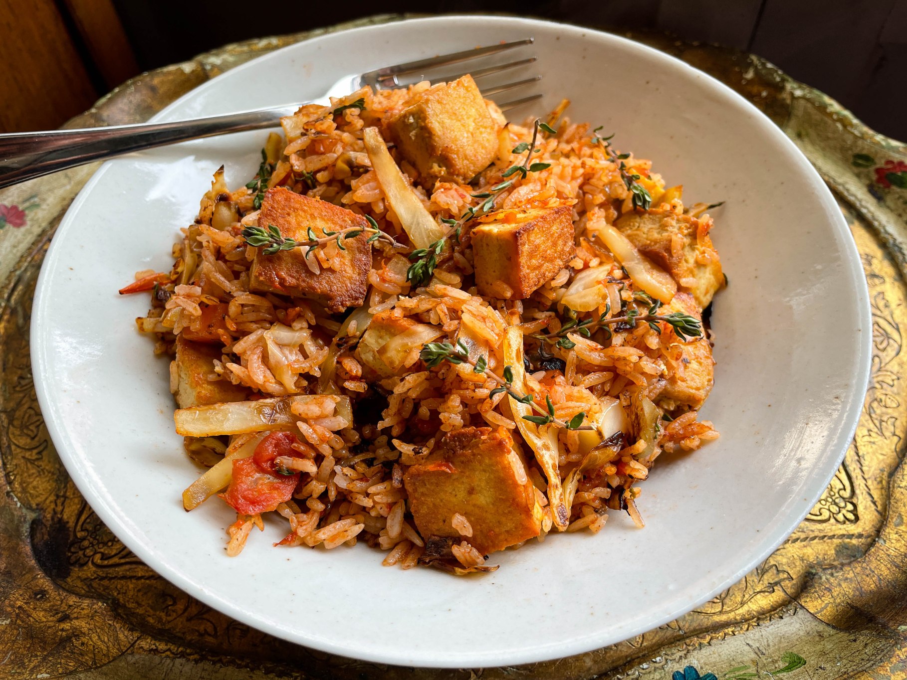 Riz Sauté à La Tomate Et Au Thym (recette Végane)